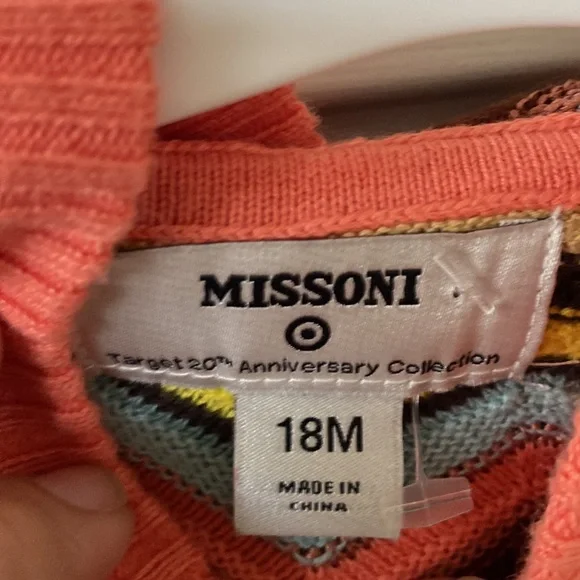 “Missoni Target 20th anniversary Collection” hooded cardigan; size 18M; NWOT - Picture 3 of 3
